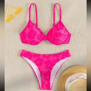 SHEIN Swim Mod Floral Print Underwire Bikini Swimsuit